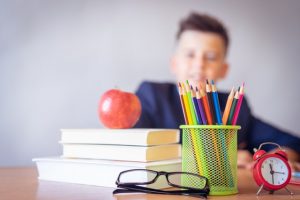 Boy looking at stationary